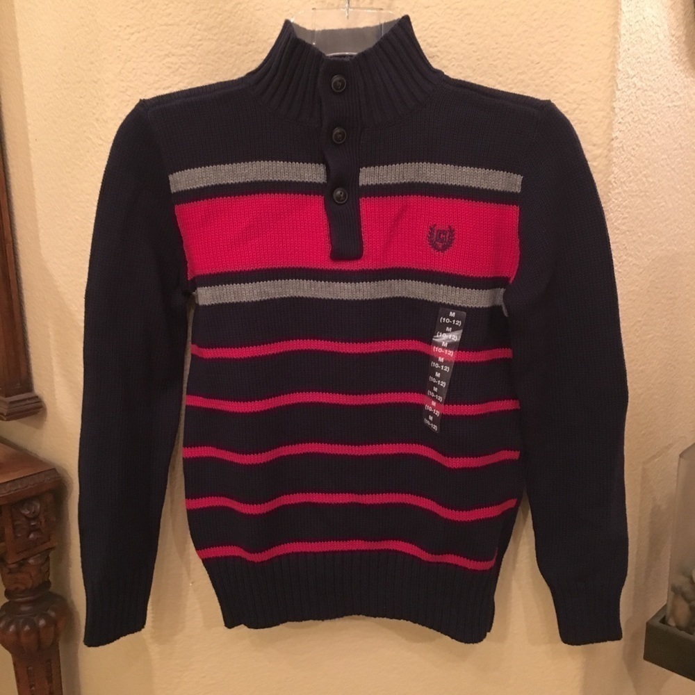 NWOT~CHAPS Boys Kids Striped Sweater Size M(10-12)